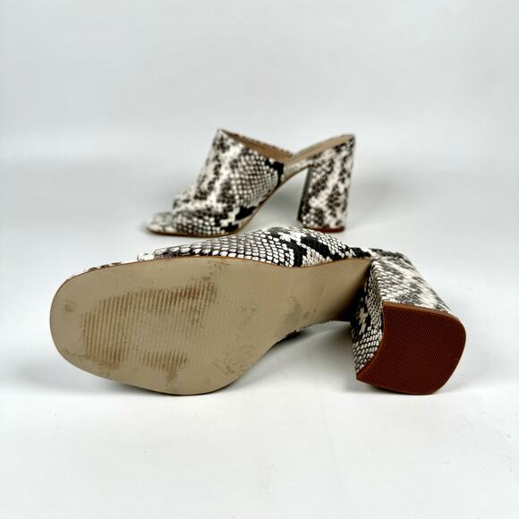 Steve Madden Women's Mules Block Heel Esmeralda Clarence Snakeskin Size 6M - Picture 7 of 10